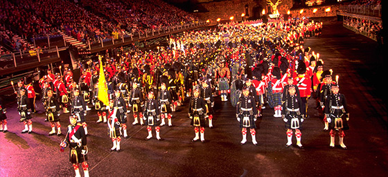 The spectacular of the Edinburgh Military Tattoo in Scotland