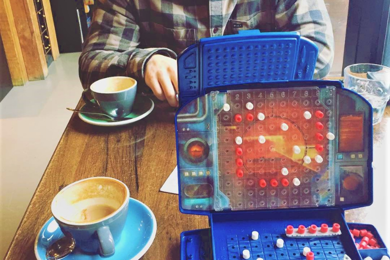 Coffee and board game at Counter Culture Café and Bar.