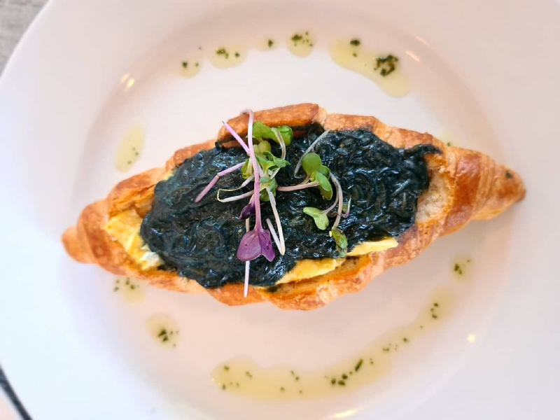 Palolo breakfast croissant by legendary Chef, Joe Lam of Scalinis Restaurant in Samoa