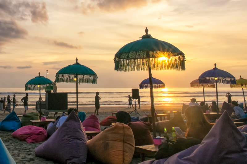 Sunset at Seminyak Beach Bali, Indonesia 